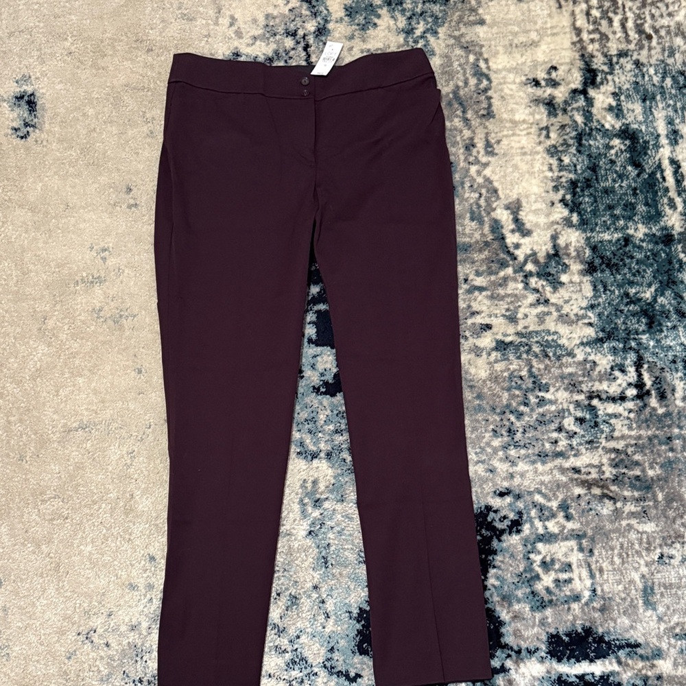 LOFT Julie Boot Cut Burgundy Pants